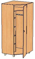 Шкаф угловой для канцелярии и одежды (ШУ2)